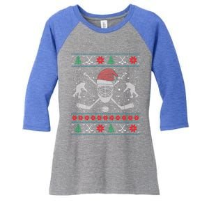 Christmas Hockey Ugly Christmas Xmas Cool Gift Women's Tri-Blend 3/4-Sleeve Raglan Shirt