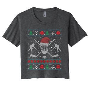 Christmas Hockey Ugly Christmas Xmas Cool Gift Women's Crop Top Tee