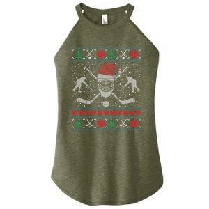 Christmas Hockey Ugly Christmas Xmas Cool Gift Women's Perfect Tri Rocker Tank