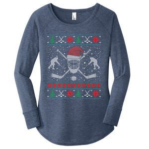 Christmas Hockey Ugly Christmas Xmas Cool Gift Women's Perfect Tri Tunic Long Sleeve Shirt