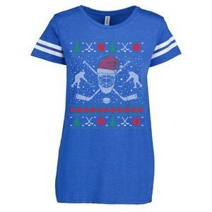 Christmas Hockey Ugly Christmas Xmas Cool Gift Enza Ladies Jersey Football T-Shirt