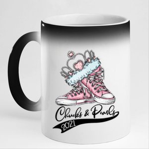 Chucks & Pearls 2021 Crown Madam Vice President Kamala Harris  11oz Black Color Changing Mug