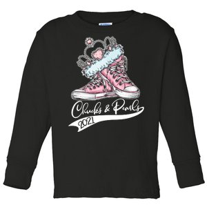 Chucks & Pearls 2021 Crown Madam Vice President Kamala Harris  Toddler Long Sleeve Shirt