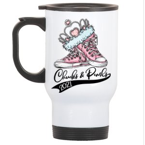 Chucks & Pearls 2021 Crown Madam Vice President Kamala Harris  Stainless Steel Travel Mug