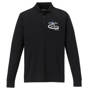 Chucks And Pearls 2021 Kamala Harris Performance Long Sleeve Polo