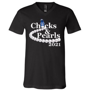 Chucks And Pearls 2021 Kamala Harris V-Neck T-Shirt