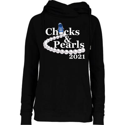 Chucks And Pearls 2021 Kamala Harris Womens Funnel Neck Pullover Hood