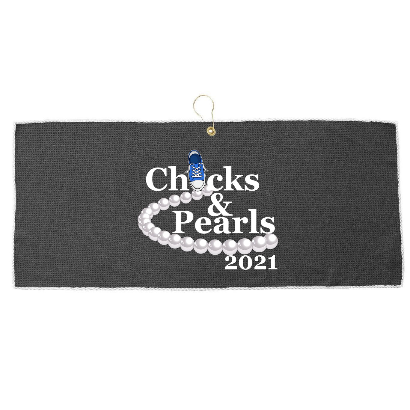 Chucks And Pearls 2021 Kamala Harris Large Microfiber Waffle Golf Towel