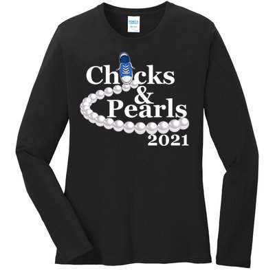 Chucks And Pearls 2021 Kamala Harris Ladies Long Sleeve Shirt