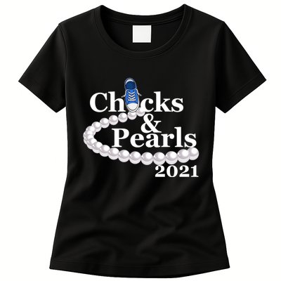 Chucks And Pearls 2021 Kamala Harris Womens T-Shirt