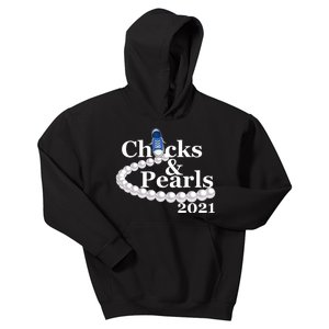 Chucks And Pearls 2021 Kamala Harris Kids Hoodie