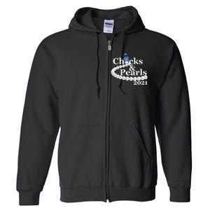 Chucks And Pearls 2021 Kamala Harris Full Zip Hoodie