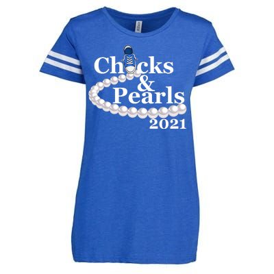 Chucks And Pearls 2021 Kamala Harris Enza Ladies Jersey Football T-Shirt