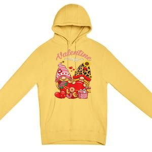 Cute Happy Valentines Day Gnomes With Leopard Sunflower Valentine Day Premium Pullover Hoodie