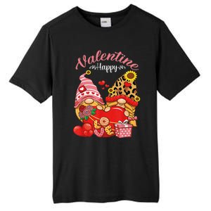 Cute Happy Valentines Day Gnomes With Leopard Sunflower Valentine Day Tall Fusion ChromaSoft Performance T-Shirt