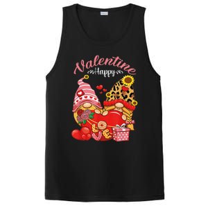 Cute Happy Valentines Day Gnomes With Leopard Sunflower Valentine Day PosiCharge Competitor Tank