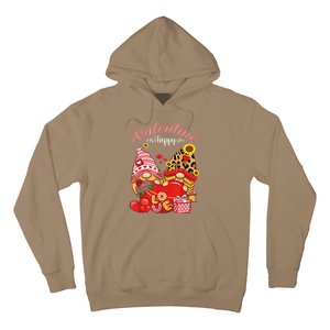 Cute Happy Valentines Day Gnomes With Leopard Sunflower Valentine Day Hoodie