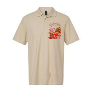 Cute Happy Valentines Day Gnomes With Leopard Sunflower Valentine Day Softstyle Adult Sport Polo