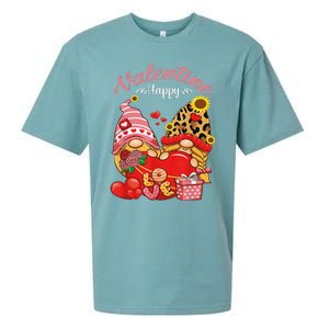 Cute Happy Valentines Day Gnomes With Leopard Sunflower Valentine Day Sueded Cloud Jersey T-Shirt