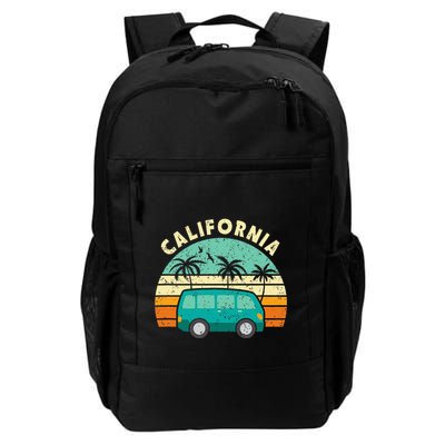 California Hippie Van Surfer Palm Tree Beach Vibes Daily Commute Backpack