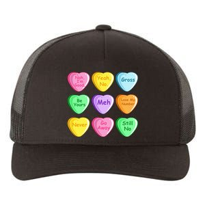 Candy Heart Valentines Day Funny Sarcastic Love Joke Yupoong Adult 5-Panel Trucker Hat