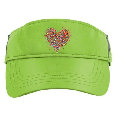 Confetti Heart Valentines Day Adult Drive Performance Visor