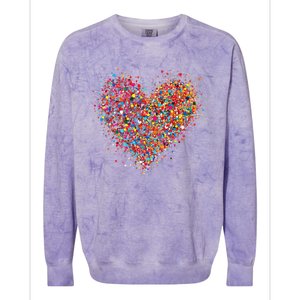 Confetti Heart Valentines Day Colorblast Crewneck Sweatshirt