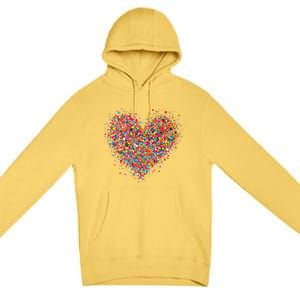 Confetti Heart Valentines Day Premium Pullover Hoodie