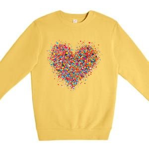 Confetti Heart Valentines Day Premium Crewneck Sweatshirt