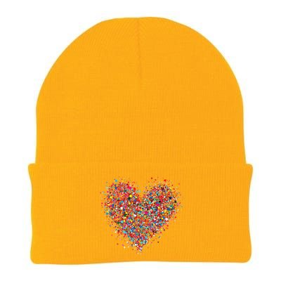 Confetti Heart Valentines Day Knit Cap Winter Beanie