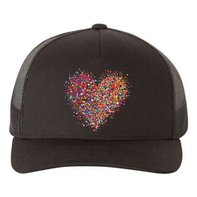 Confetti Heart Valentines Day Yupoong Adult 5-Panel Trucker Hat