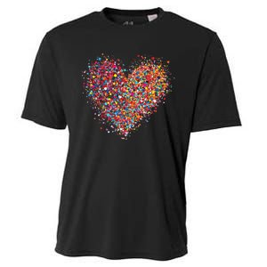 Confetti Heart Valentines Day Cooling Performance Crew T-Shirt