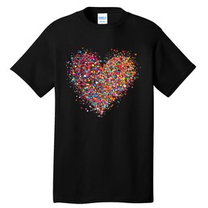 Confetti Heart Valentines Day Tall T-Shirt