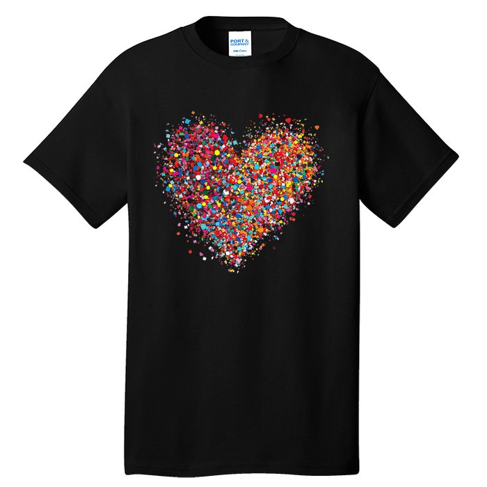 Confetti Heart Valentines Day Tall T-Shirt