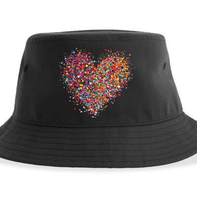 Confetti Heart Valentines Day Sustainable Bucket Hat