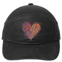 Confetti Heart Valentines Day 7-Panel Snapback Hat