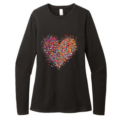 Confetti Heart Valentines Day Womens CVC Long Sleeve Shirt