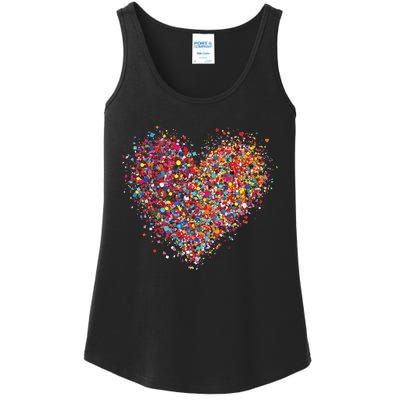 Confetti Heart Valentines Day Ladies Essential Tank