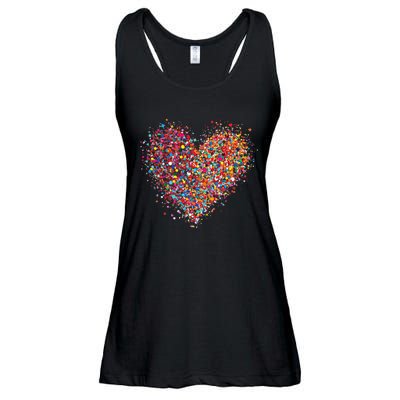 Confetti Heart Valentines Day Ladies Essential Flowy Tank