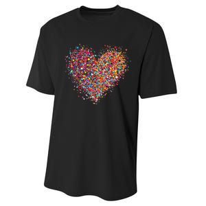 Confetti Heart Valentines Day Performance Sprint T-Shirt