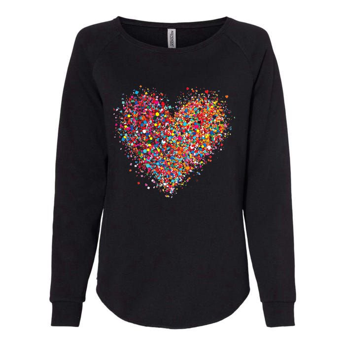 Confetti Heart Valentines Day Womens California Wash Sweatshirt