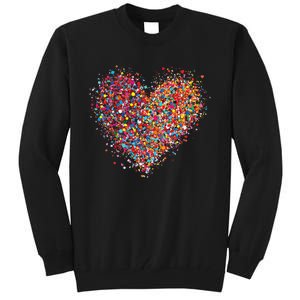 Confetti Heart Valentines Day Tall Sweatshirt