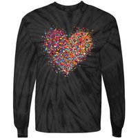 Confetti Heart Valentines Day Tie-Dye Long Sleeve Shirt