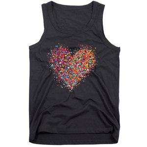 Confetti Heart Valentines Day Tank Top