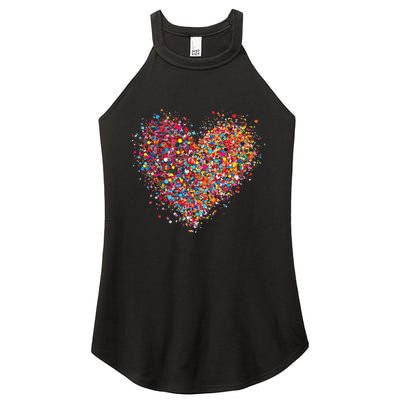 Confetti Heart Valentines Day Women's Perfect Tri Rocker Tank