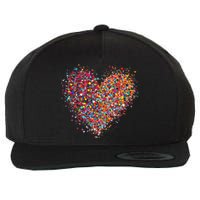 Confetti Heart Valentines Day Wool Snapback Cap