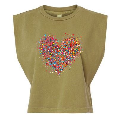 Confetti Heart Valentines Day Garment-Dyed Women's Muscle Tee