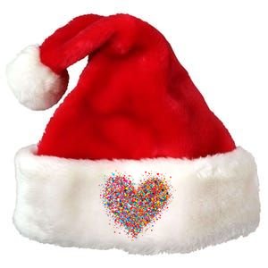 Confetti Heart Valentines Day Premium Christmas Santa Hat