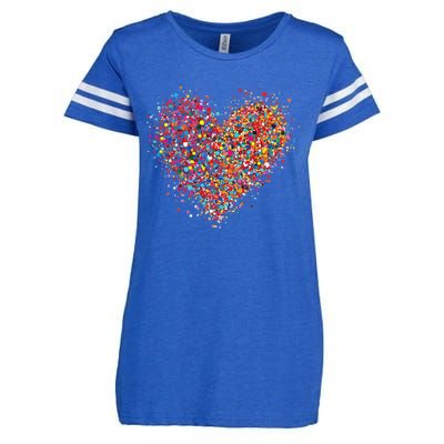 Confetti Heart Valentines Day Enza Ladies Jersey Football T-Shirt