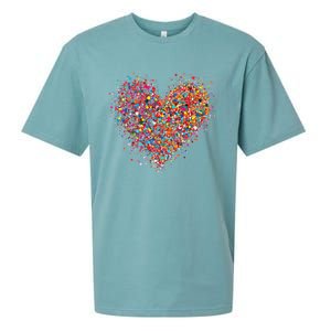 Confetti Heart Valentines Day Sueded Cloud Jersey T-Shirt